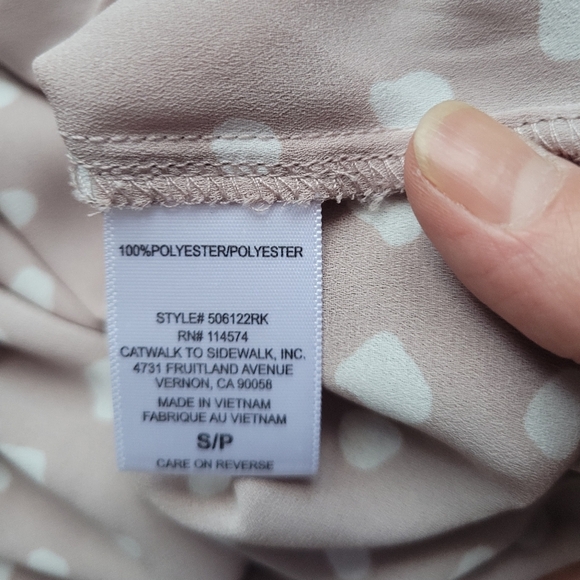 Pleione Tracy Dotted Long Sleeve Blouse, VGUC, Size S - Picture 6 of 7